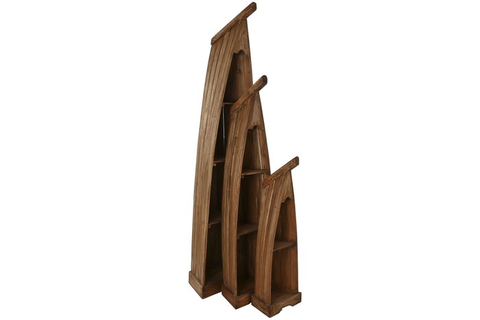 DKD Home Decor Estanteria Mediterraneo Natural Caobilla 42 x 200 x 56 cm Set de 3 DKD Home Decor Estanteria Mediterraneo Natural Caobilla 42 x 200 x 56 cm Set de 3