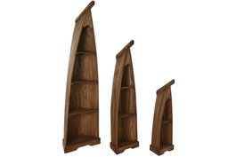 DKD Home Decor Estanteria Mediterraneo Natural Caobilla 42 x 200 x 56 cm Set de 3