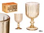 Vivalto Copa Vino Rayas 380 ml Ambar 9x16.3x9 cm (Set de 24)