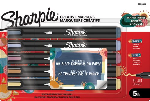 Sharpie Creative Acrylic Colores Cálidos Surtidos de 5 Unidades