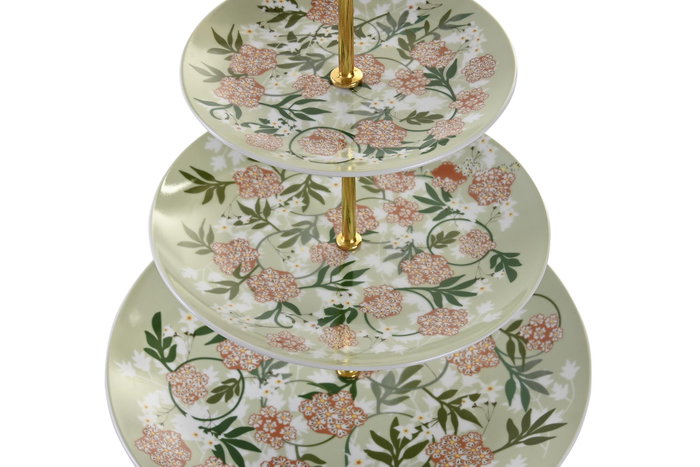 DKD Home Decor Frutero de 3 Pisos Ivy&daisy 2022 Verde y Beige