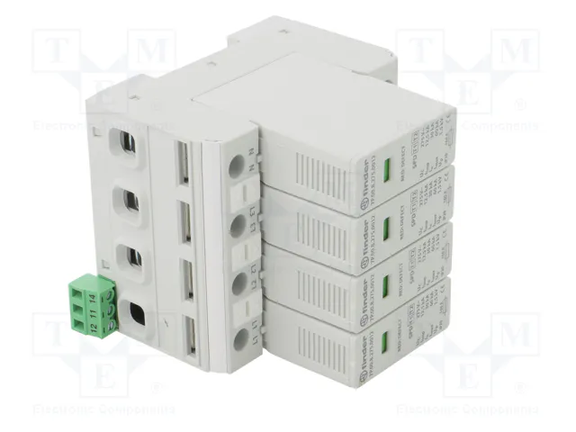 FINDER Limitador de sobretensiones Tipo 1+2 3+NPE 50kA IP20 FINDER Limitador de sobretensiones Tipo 1+2 3+NPE 50kA IP20