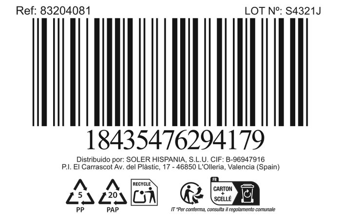 Inde Jarra de Vidrio con Tapa Chrystie 1000 cc (Pack de 12 Unidades)