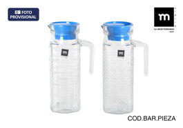 Chrystie Jarra de Vidrio con Tapa 1000 cc Dec. Surt. Medidas 8.3x23 cm (12 Unidades)