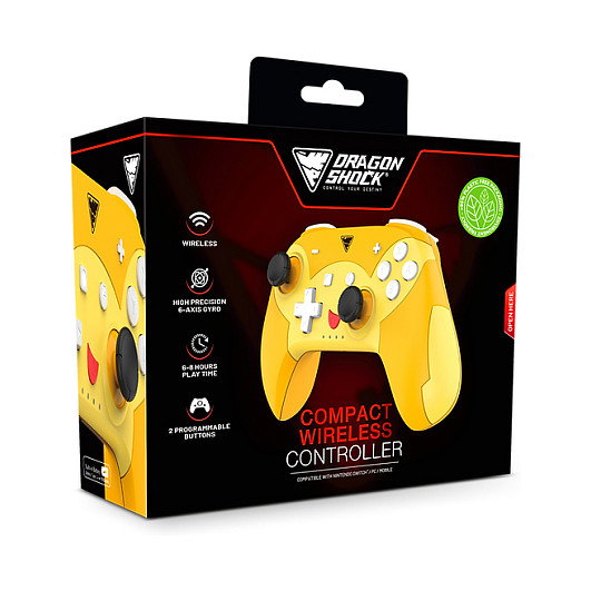 Dragonshock PopTop Compact Wireless Pika Switch para Nintendo Switch, Naranja, Rojo, Amarillo
