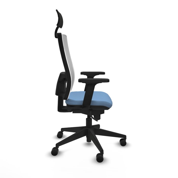 PIQUERAS Y CRESPO Silla de oficina Horna Azul cielo y Blanco con mecanismo Sincro PIQUERAS Y CRESPO Silla de oficina Horna Azul cielo y Blanco con mecanismo Sincro