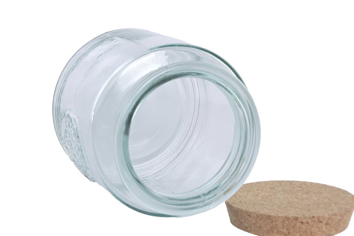 DKD Home Decor Tarro de Vidrio Reciclado con Corcho 1,5L (Pack de 6)