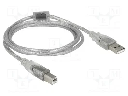 DeLOCK Cable USB 2.0 Tipo-A a Tipo-B 1,5 m Translúcido