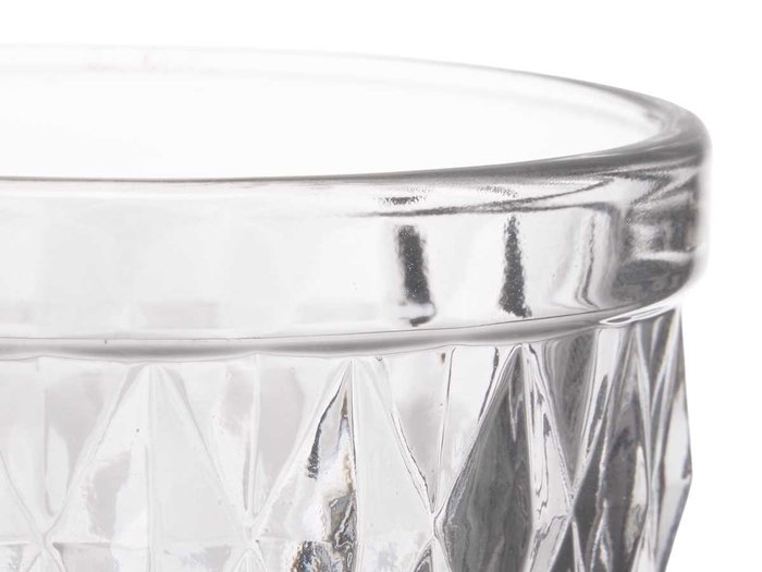 Vivalto Vaso Diamante Transparente 250 ml Vidrio 8x10x8 cm (Set de 24)