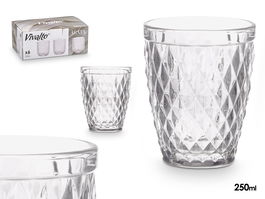 Vivalto Vaso Diamante Transparente 250 ml Vidrio 8x10x8 cm (Set de 24)