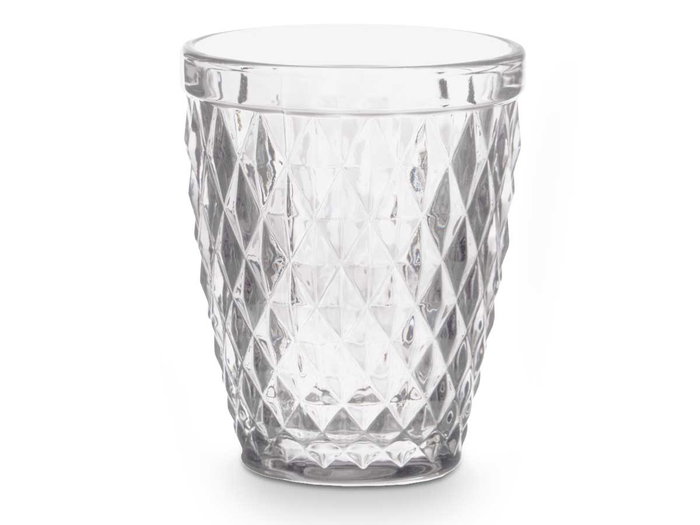 Vivalto Vaso Diamante Transparente 250 ml Vidrio 8x10x8 cm (Set de 24)