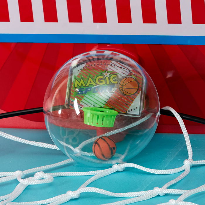 Mister Gadget Bola Juego de Baloncesto con Luces y Sonidos, Incluye Pilas LR44, Colores Surtidos (Rosa, Verde), d.7,5 cm