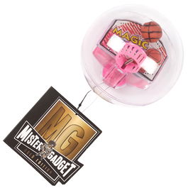 Mister Gadget Bola Juego de Baloncesto con Luces y Sonidos, Incluye Pilas LR44, Colores Surtidos (Rosa, Verde), d.7,5 cm