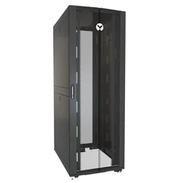 Vertiv VR3357 - Armario Rack o Bastidor Independiente 48U, 1361 kg de Capacidad, Gestión de Cables, Negro/Transparente, Patas Ajustables