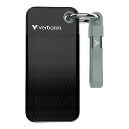 Verbatim Pocket SSD USB 3.2 de 2 TB STICK S - Unidad de estado sólido portátil, color negro/gris, retail