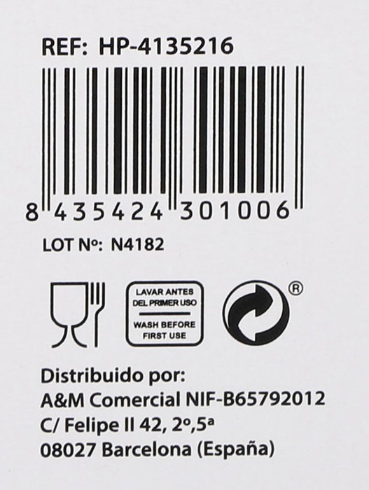 Inde Copa de Vino "Vega" 46 cl (0.46 L), Cristal, Diámetro 7.4 cm x Altura 22 cm - Juego de Copas para Vino Tinto y Blanco (24 Unidades)