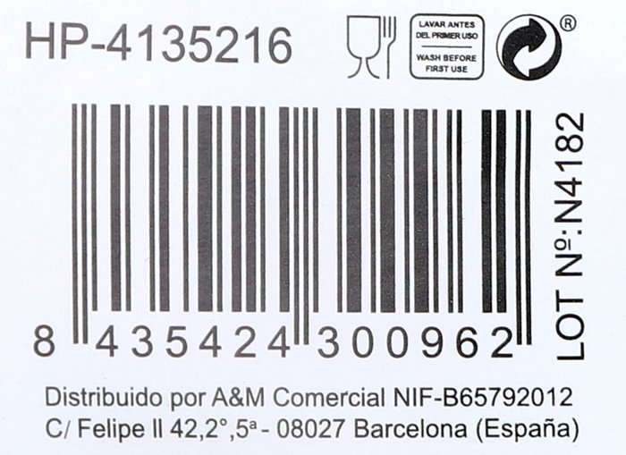 Inde Copa de Vino "Vega" 46 cl (0.46 L), Cristal, Diámetro 7.4 cm x Altura 22 cm - Juego de Copas para Vino Tinto y Blanco (24 Unidades)
