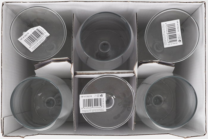 Inde Copa de Vino "Vega" 46 cl (0.46 L), Cristal, Diámetro 7.4 cm x Altura 22 cm - Juego de Copas para Vino Tinto y Blanco (24 Unidades)