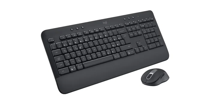 Logitech 920-011006 Combo Signature MK650 for Business - Teclado y Ratón Inalámbrico Bluetooth, QWERTZ Checo/Eslovaco, Grafito