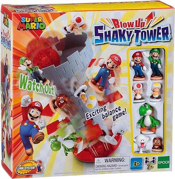 Epoch Super Mario Blow Up! Shaky Tower 7356 Juego de Mesa para Niños +3 Años