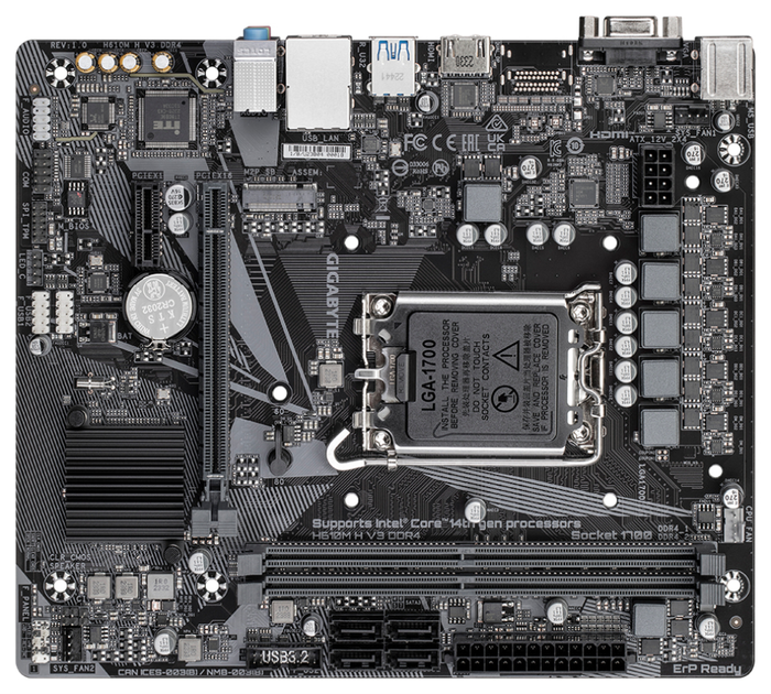 GIGABYTE H610M H V3 DDR4 Micro ATX LGA 1700 Intel H610