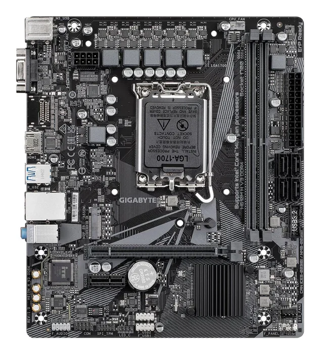 Gigabyte H610M H V3 DDR4 Placa Base Intel LGA 1700 Chipset H610 micro ATX con 2x DDR4, 4x SATA, 1x M.2, para procesadores Intel Core 12a/13a/14a Gen