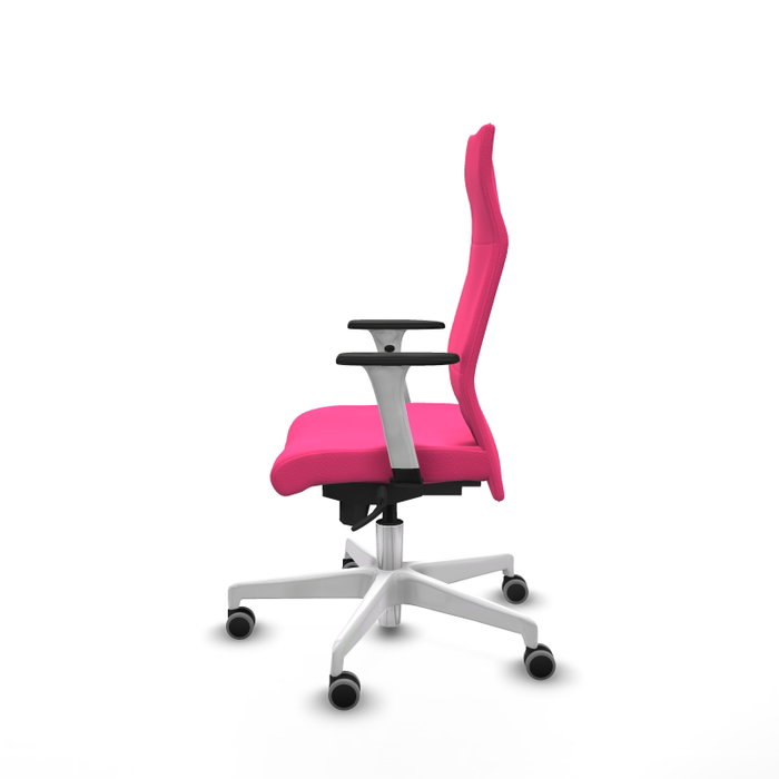 PIQUERAS Y CRESPO Sillón Albacete con Mecanismo Sincro, Similpiel Rosa y Base Blanca PIQUERAS Y CRESPO Sillón Albacete con Mecanismo Sincro, Similpiel Rosa y Base Blanca