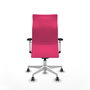 PIQUERAS Y CRESPO Sillón Albacete con Mecanismo Sincro, Similpiel Rosa y Base Blanca