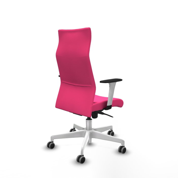 PIQUERAS Y CRESPO Sillón Albacete con Mecanismo Sincro, Similpiel Rosa y Base Blanca PIQUERAS Y CRESPO Sillón Albacete con Mecanismo Sincro, Similpiel Rosa y Base Blanca