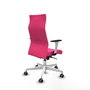 PIQUERAS Y CRESPO Sillón Albacete con Mecanismo Sincro, Similpiel Rosa y Base Blanca