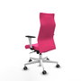 PIQUERAS Y CRESPO Sillón Albacete con Mecanismo Sincro, Similpiel Rosa y Base Blanca