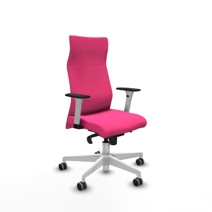 PIQUERAS Y CRESPO Sillón Albacete con Mecanismo Sincro, Similpiel Rosa y Base Blanca PIQUERAS Y CRESPO Sillón Albacete con Mecanismo Sincro, Similpiel Rosa y Base Blanca