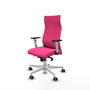 PIQUERAS Y CRESPO Sillón Albacete con Mecanismo Sincro, Similpiel Rosa y Base Blanca