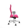 PIQUERAS Y CRESPO Sillón Albacete con Mecanismo Sincro, Similpiel Rosa y Base Blanca