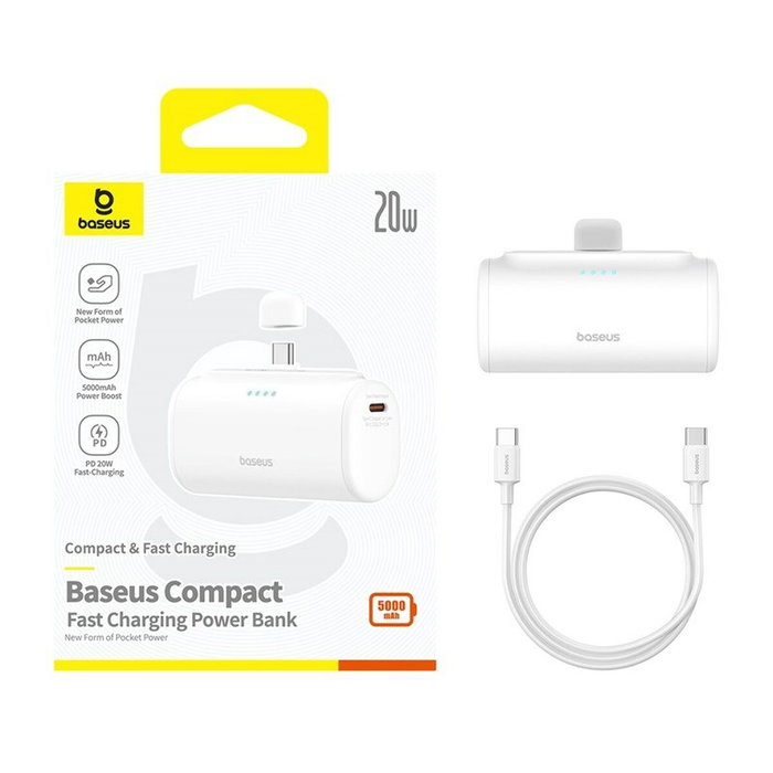 Powerbank Baseus P10068306213-00 Blanco 5000 mAh Powerbank Baseus P10068306213-00 Blanco 5000 mAh
