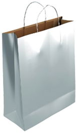 Bolsa De Papel Andina Kraft Liso 40X46X18 Cm Crudo/Plata Paquete De 25