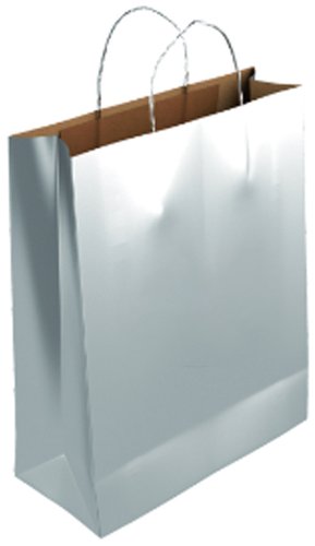Bolsa De Papel Andina Kraft Liso 40X46X18 Cm Crudo/Plata Paquete De 25