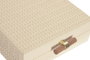 DKD Home Decor Set de 2 Cajas de Madera y PU Beige 25x25x10 cm
