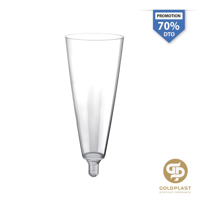 Gold Plast Set de 20 Copas Flute Maxi PS Transparente (20 Cajas)