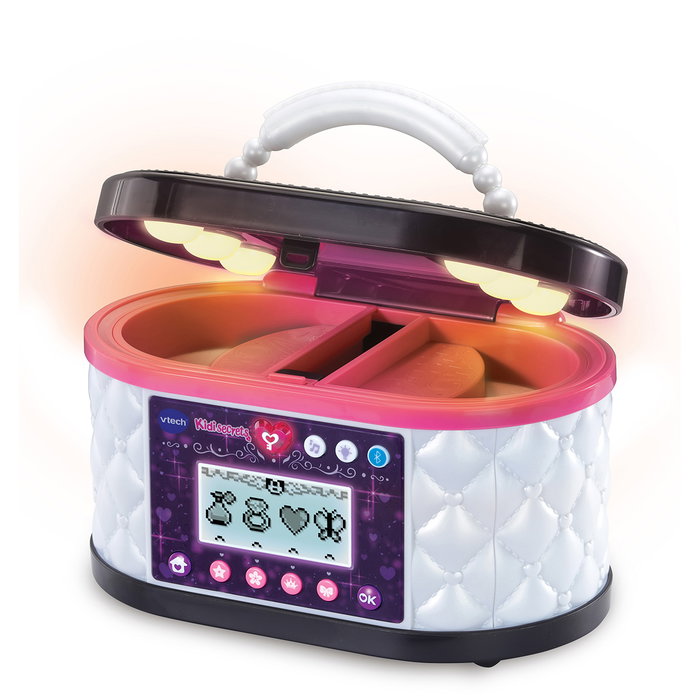 V-TECH Kidisecrets Maletín Secreto Interactivo de Maquillaje con Espejo LED, Código Seguro, Bluetooth y Radio - Modelo Megro 80-581867 para Niñas +5 Años