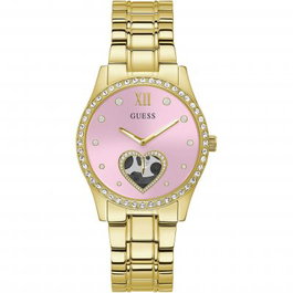 Guess GW0380L2 Reloj para Mujer Dorado con Esfera Rosa