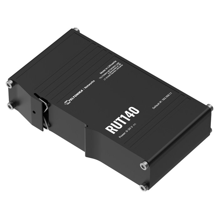 Teltonika RUT140 Router Industrial Kompakter Ethernet Router, 2x RJ45 100Mbps, WAN Ethernet, IP30, Negro