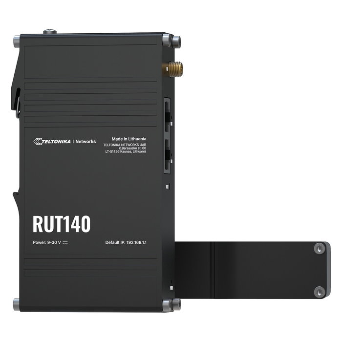 Teltonika RUT140 Router Industrial Kompakter Ethernet Router, 2x RJ45 100Mbps, WAN Ethernet, IP30, Negro