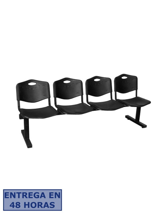 Piqueras Y Crespo Bancada Iso Plastic 4 plazas PVC Negro Piqueras Y Crespo Bancada Iso Plastic 4 plazas PVC Negro
