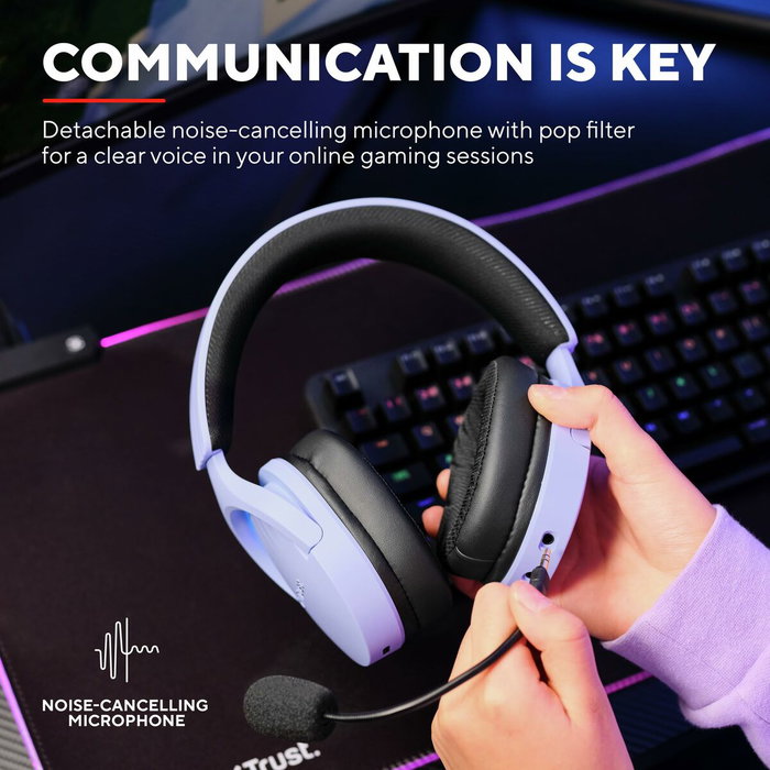 Trust GXT 491 Fayzo Auriculares Gaming Inalámbricos Morados