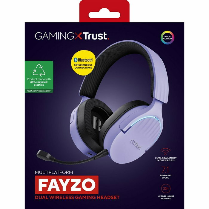 Trust GXT 491 Fayzo Auriculares Gaming Inalámbricos Morados