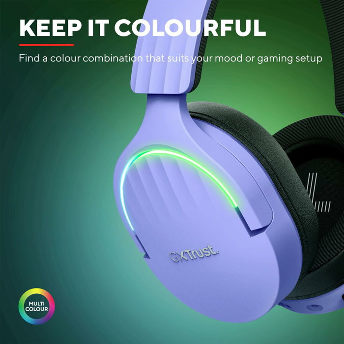 Trust GXT 491 Fayzo Auriculares Gaming Inalámbricos Morados