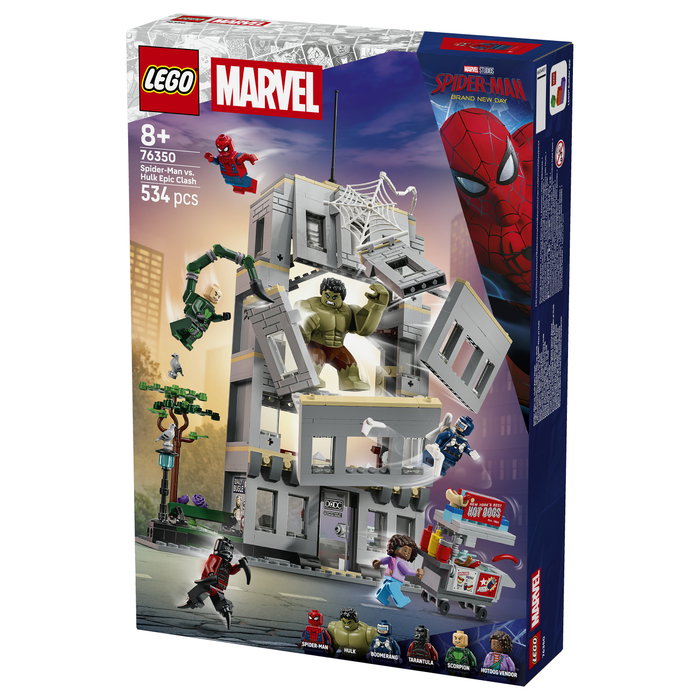 LEGO Marvel Spider-Man vs. Hulk: Choque Épico 76350 con 534 piezas y 5 minifiguras