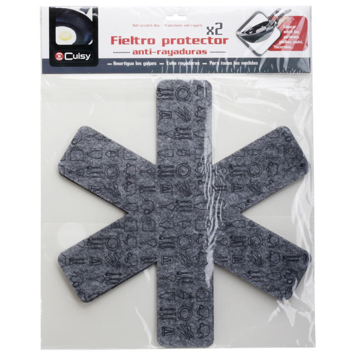 Cuisy Juego de 2 Fieltro Protector para Sartenes 38 cm