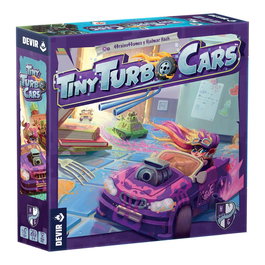 Devir Juego de Mesa Tiny Turbo Cars - Juego de Estrategia y Carreras para 2-4 Jugadores, a Partir de 10 Años, Duración 40 Minutos, en Español